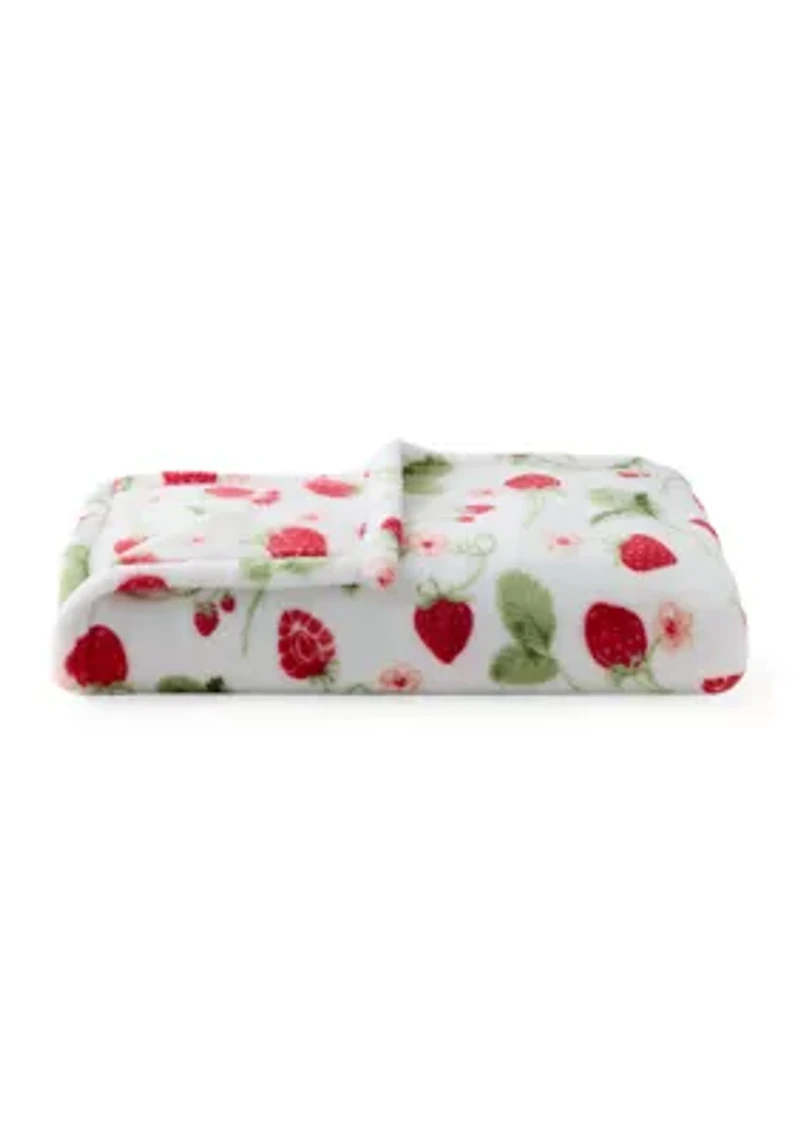 Strawberry Fields Plush Throw