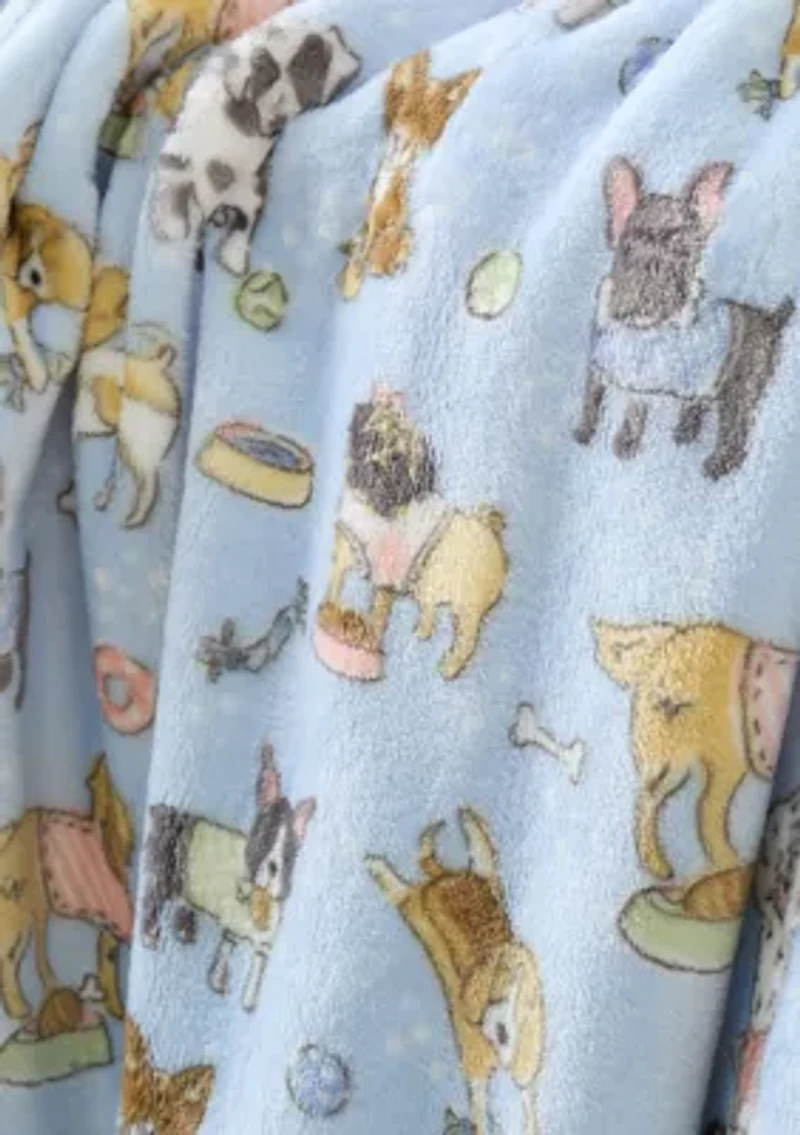 Dog Plush Throw