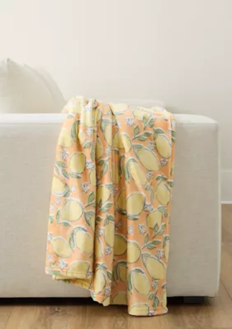 Lemons Plush Throw