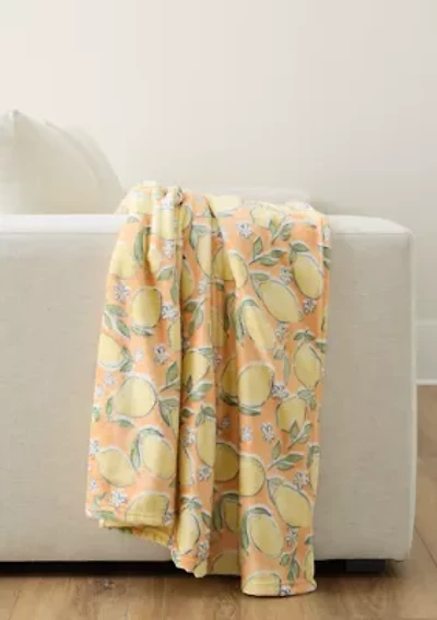 Lemons Plush Throw