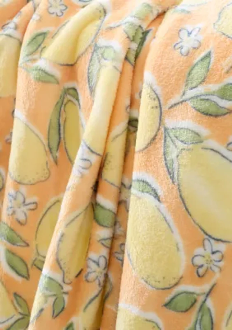Lemons Plush Throw