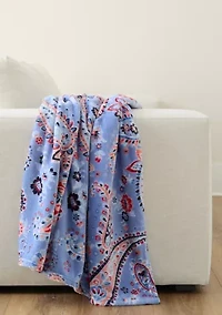 Clean Paisley Plush Throw Blanket