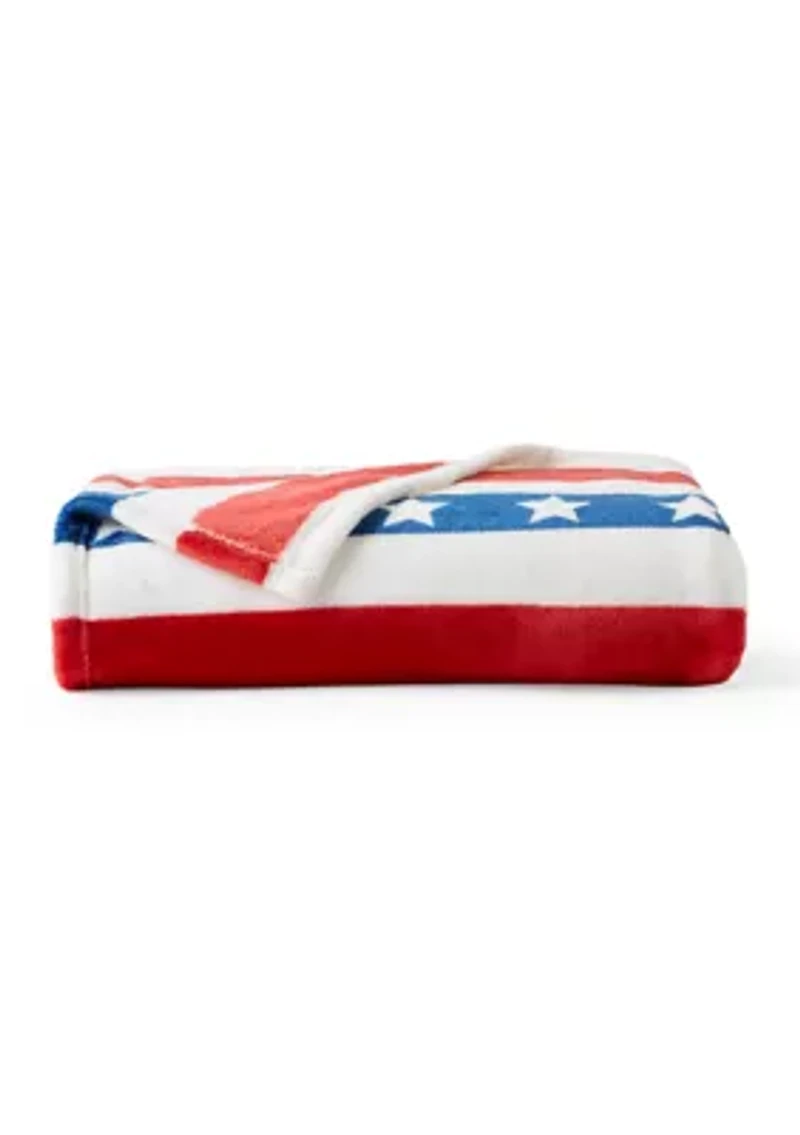 Americana Plush Throw Blanket