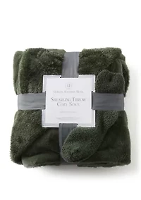 Shearling Throw Blanket and Cozy Sock Set