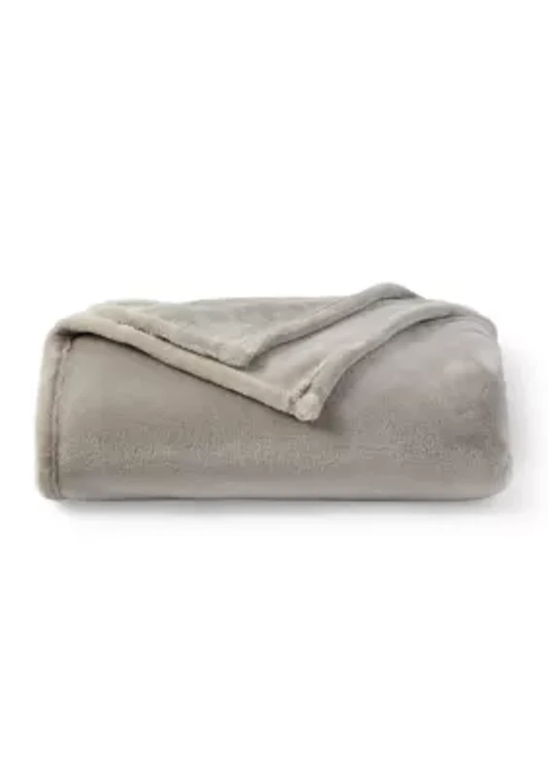 Solid Plush Throw Blanket