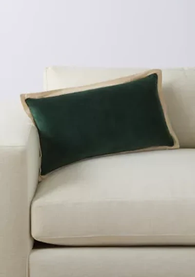  Layton Green Velvet Rectangle Pillow