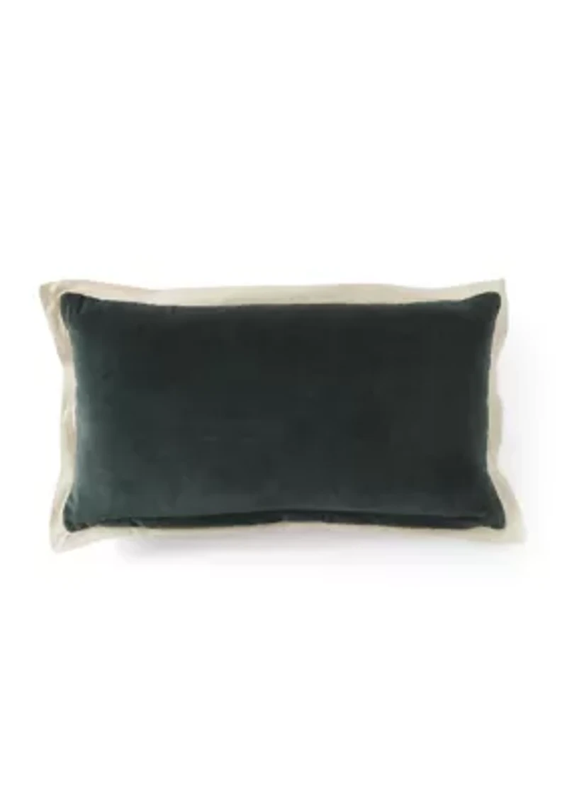  Layton Green Velvet Rectangle Pillow