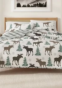 Wildlife Moose Printed Quilt Set