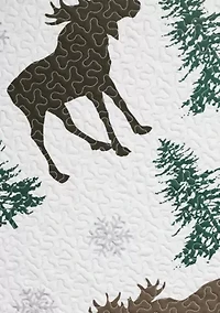 Wildlife Moose Printed Quilt Set