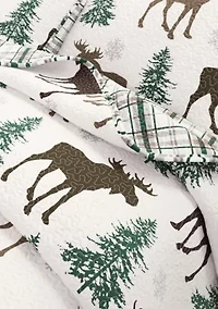 Wildlife Moose Printed Quilt Set