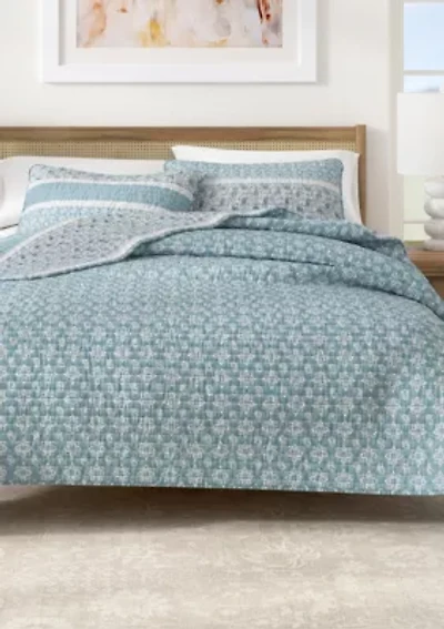 Striped Paisley Quilt Set