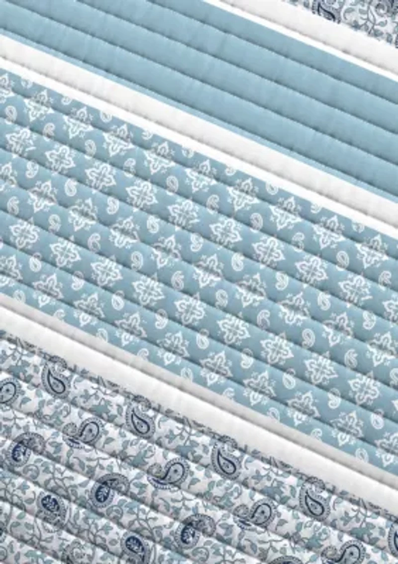 Striped Paisley Quilt Set