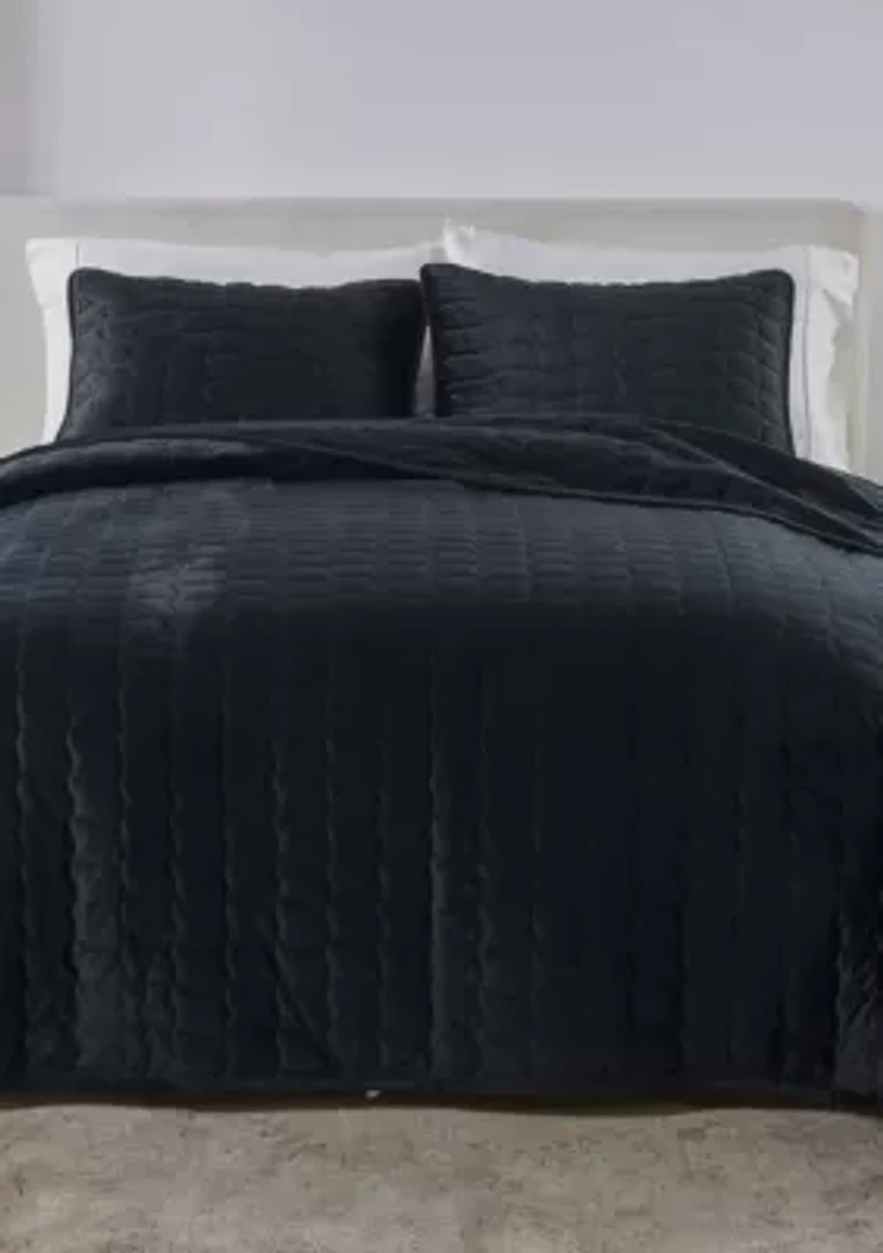 Velvet Box Stitched Quilt Set