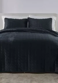 Velvet Box Stitched Quilt Set