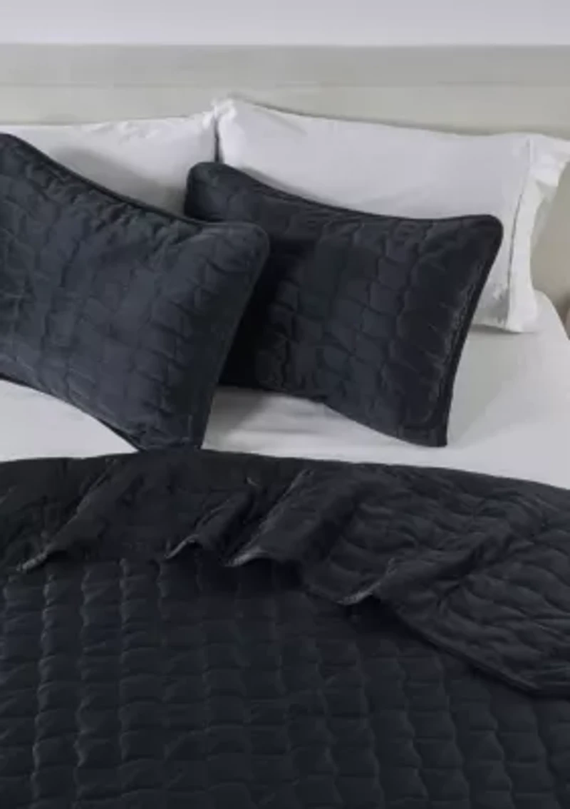 Velvet Box Stitched Quilt Set