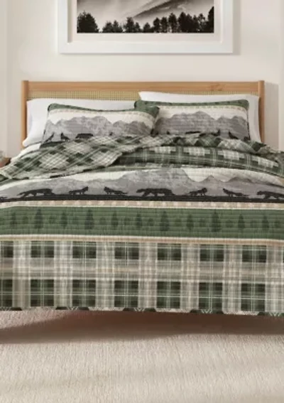 Lodge Forest Patchwork Quilt Set