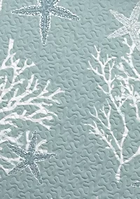 Blue / Grey Coral Coastal Quilt Set