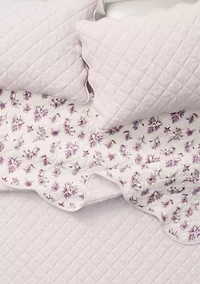 Spring Petals Floral Scalloped Quilt Set
