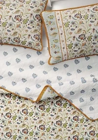 Boho Floral Printed Quilt Set