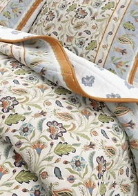 Boho Floral Printed Quilt Set