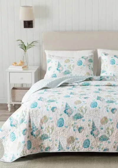 Vintage Seashell Pattern Quilt Set