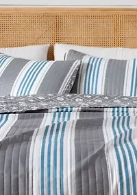 Coastal Stripe Quilt Set