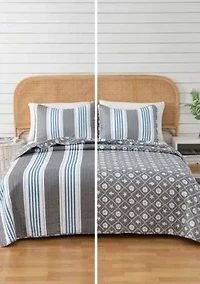 Coastal Stripe Quilt Set