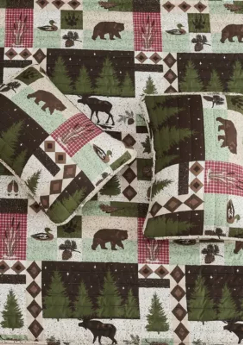 Wildlife Lodge Patchwork Quilt Set