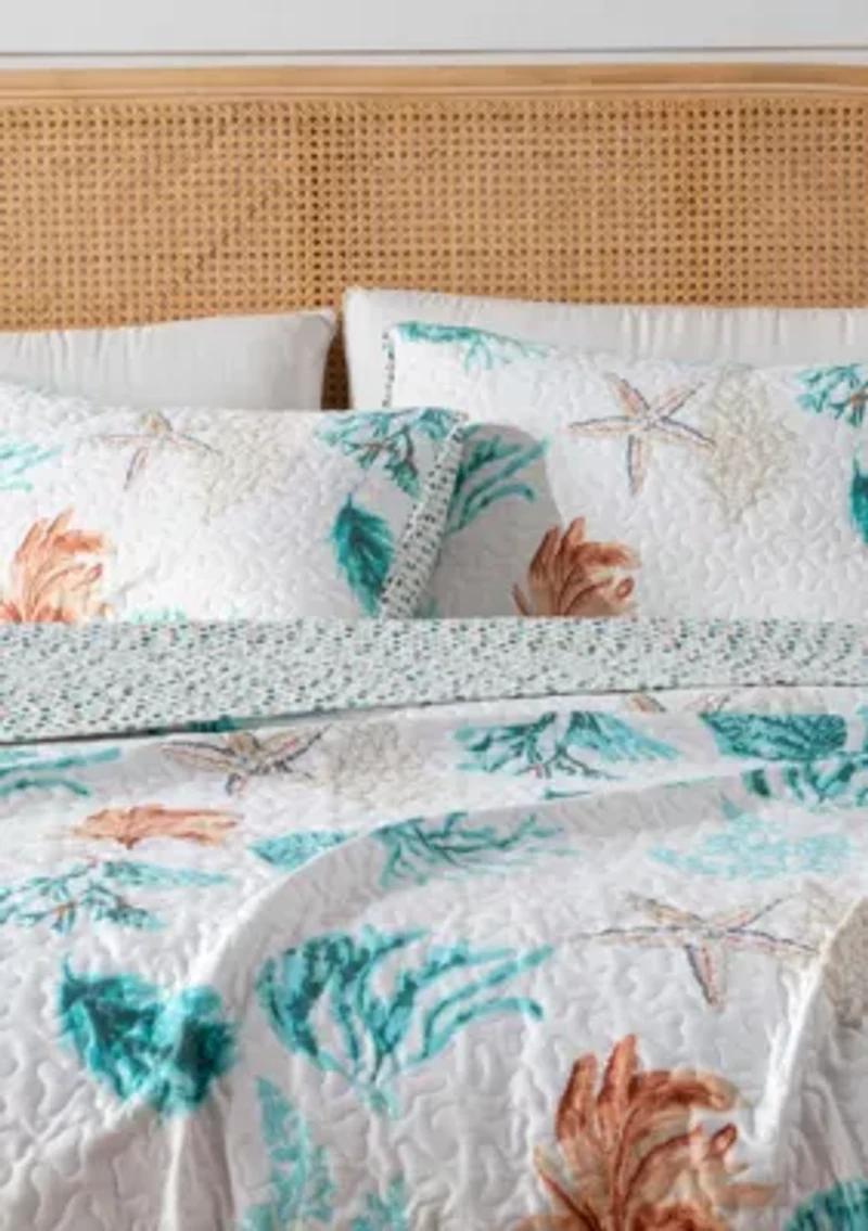 Sea & Coral Printed Quilt Set