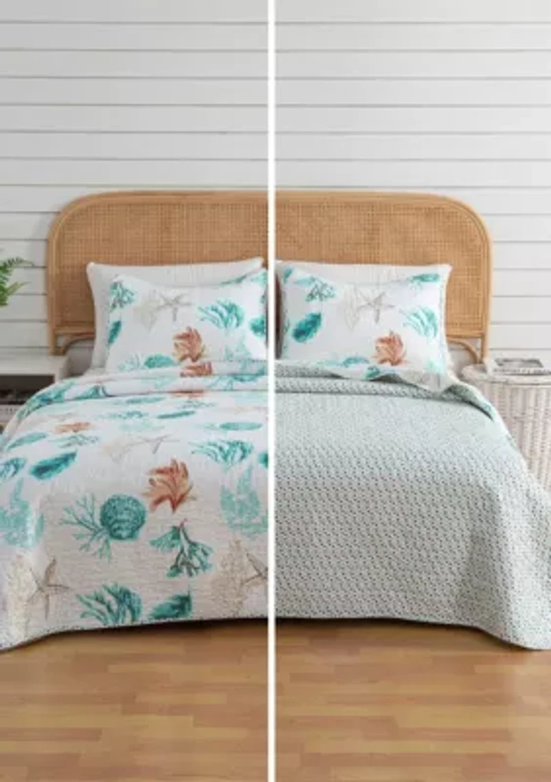 Sea & Coral Printed Quilt Set