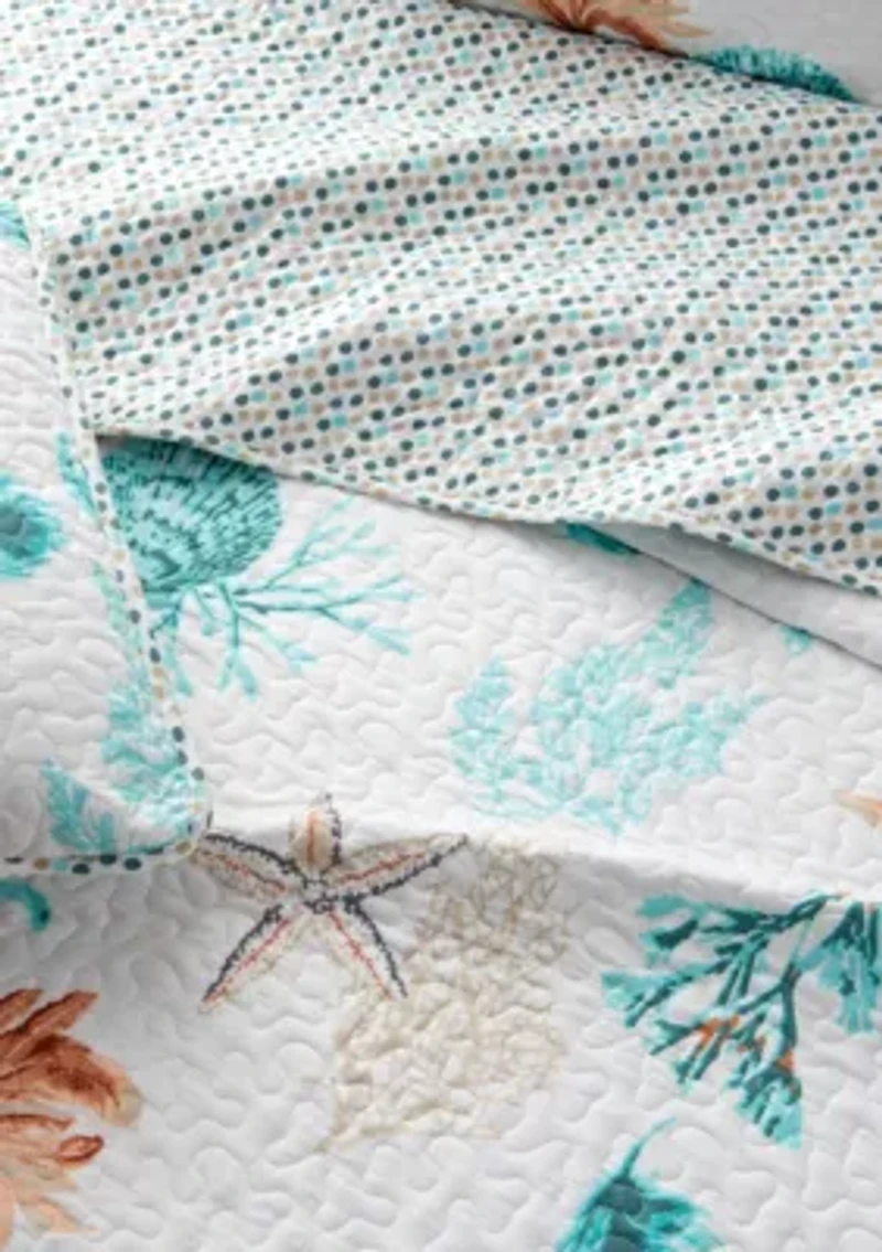 Sea & Coral Printed Quilt Set