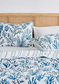 Navy Coral Coastal Quilt Set