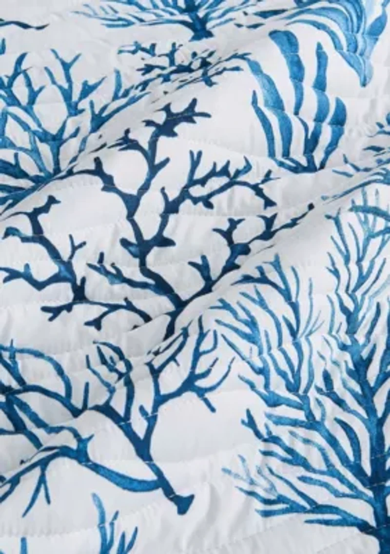 Navy Coral Coastal Quilt Set
