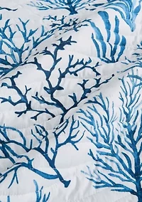 Navy Coral Coastal Quilt Set