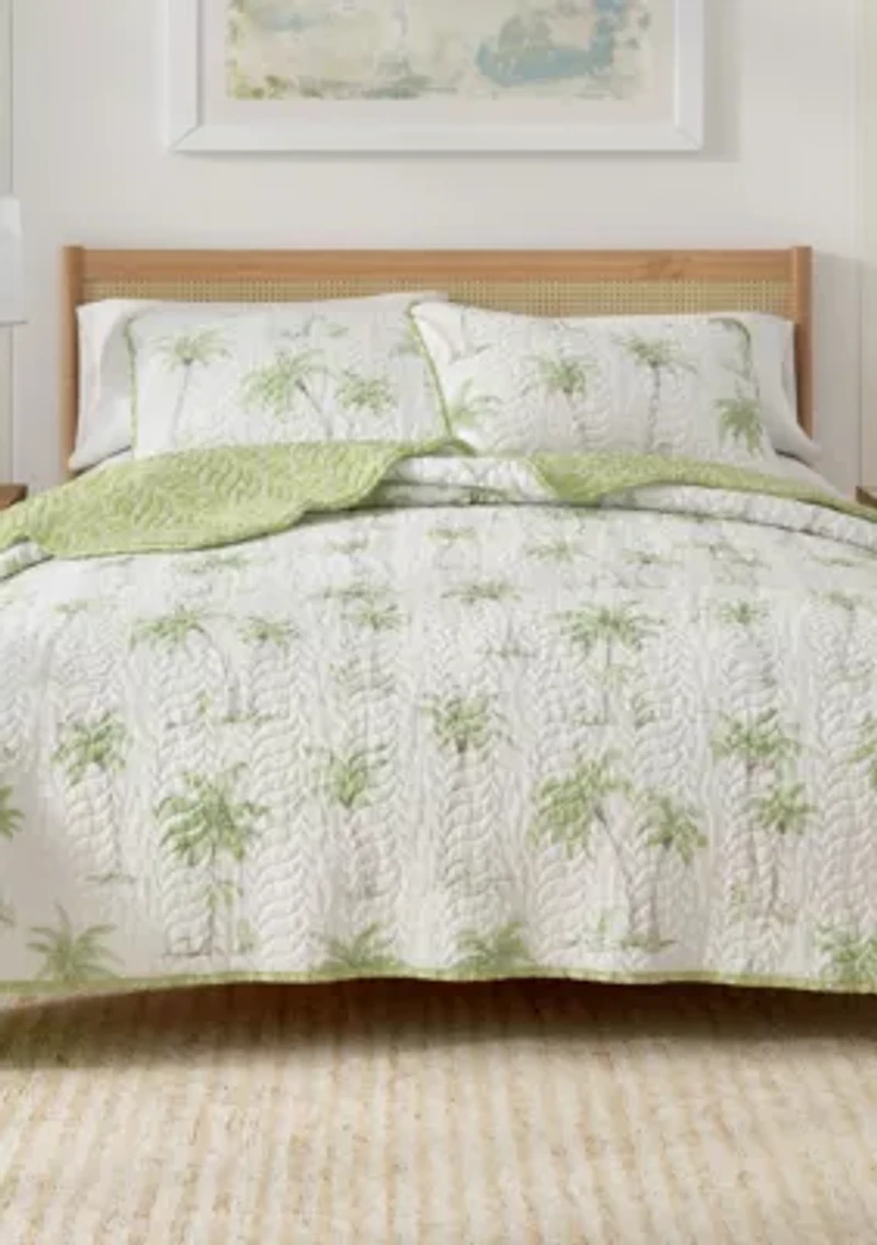 Palm Tree Coastal Quilt Set