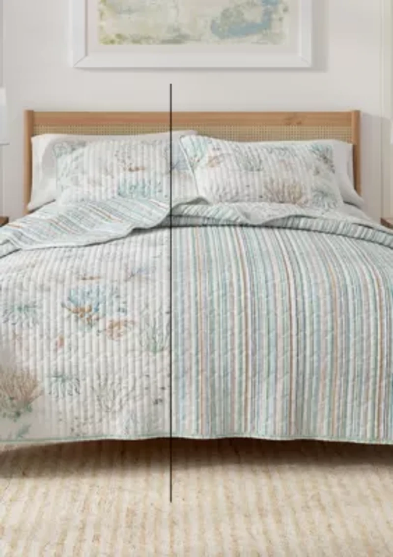 Coastal Coral Quilt Set