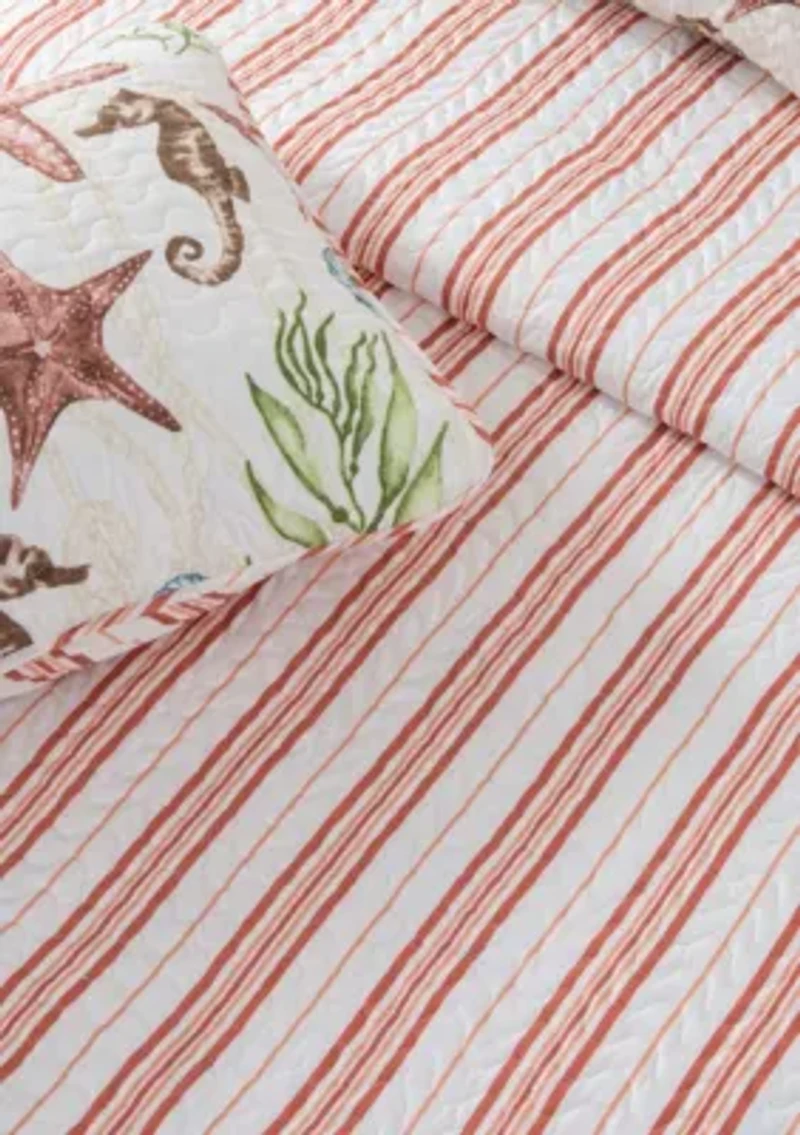 Coastal Sealife Printed Quilt Set