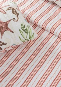 Coastal Sealife Printed Quilt Set