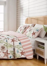 Coastal Sealife Printed Quilt Set