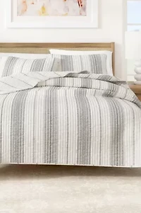 Boho Striped Quilt Set
