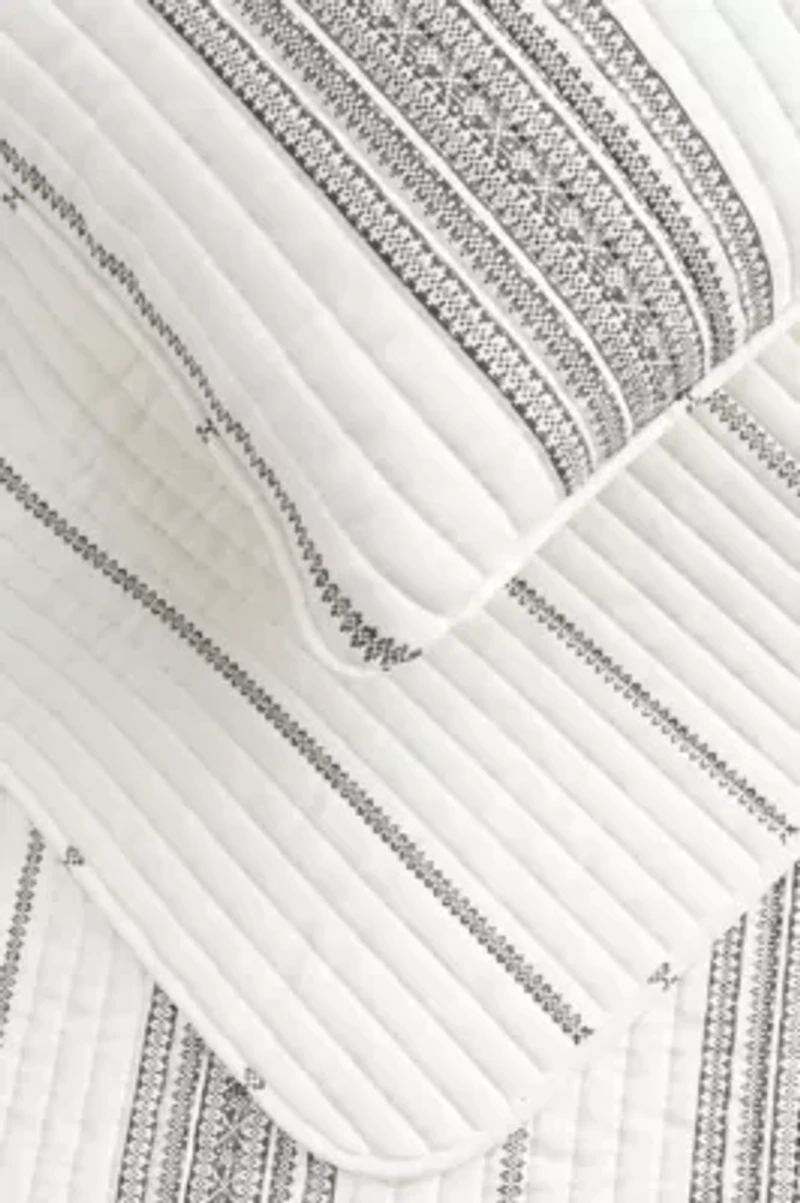 Boho Striped Quilt Set