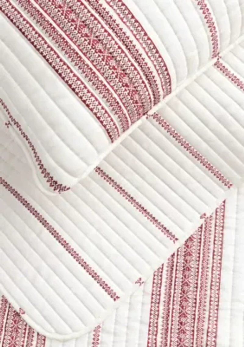 Boho Striped Quilt Set