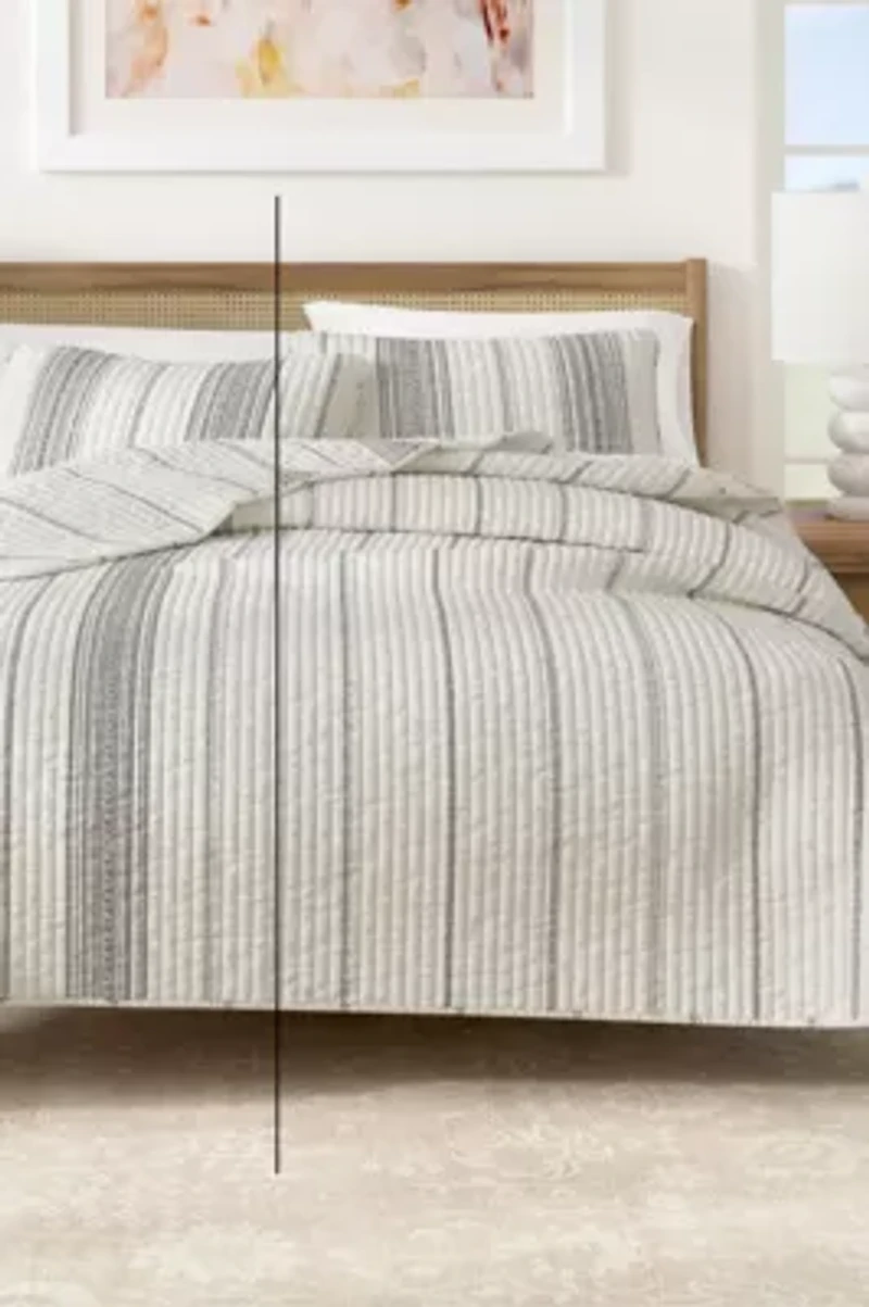 Boho Striped Quilt Set