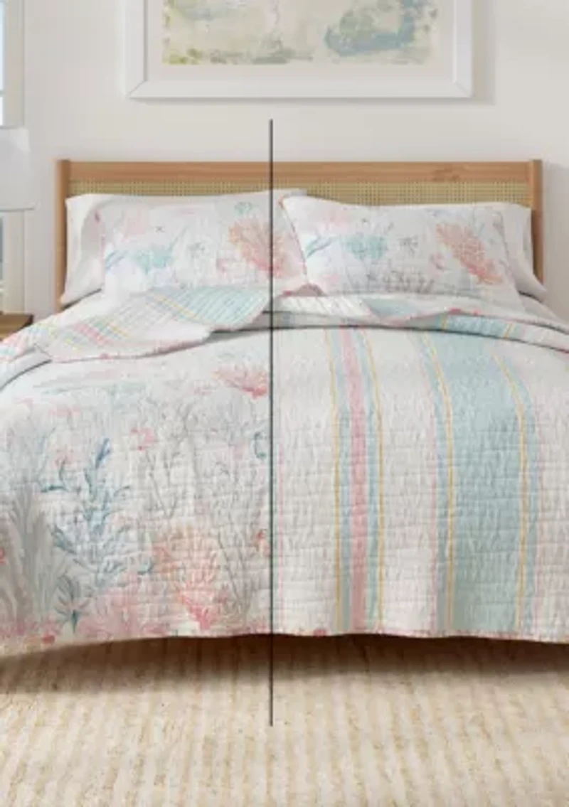 Coral Reef Coastal Quilt Set