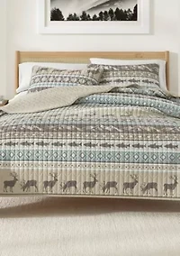 Rustic Lodge Stripe Quilt Set