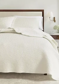 Solid Stitched Quilt Set