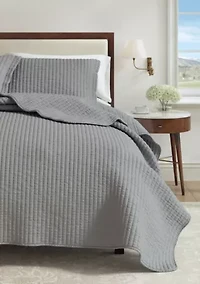 Solid Stitched Quilt Set