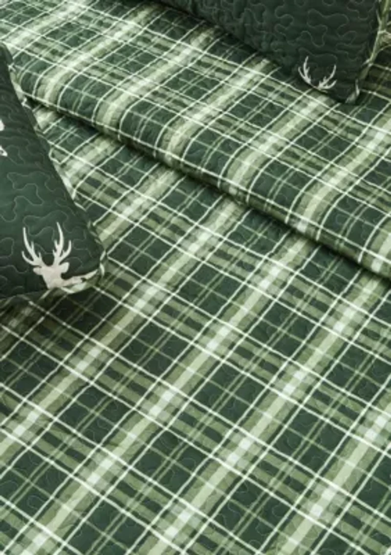 Lodge Forest Green Quilt Set