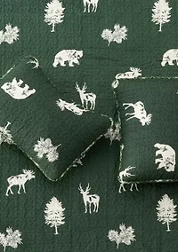 Lodge Forest Green Quilt Set