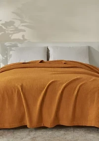 Patina Vie Maison 100% Cotton Waffle Weave Blanket
